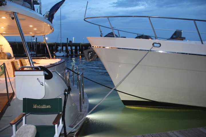 Many beautiful yachts in Provincetown Harbor...