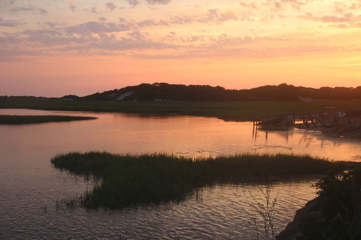 Provincetown West End... sunset light over the Moors; photograph by Ewa Nogiec